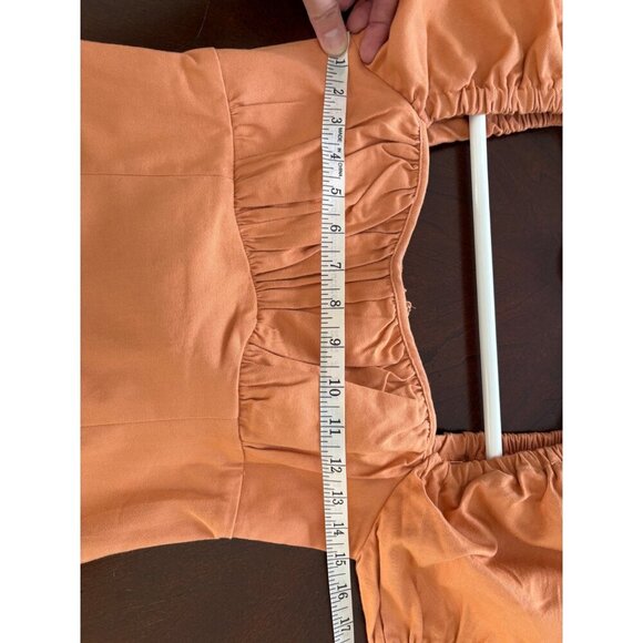 ASTR The Label NWT Wendy Puff Sleeve Mini Dress in Papaya Size Small REVOLVE - Picture 9 of 12
